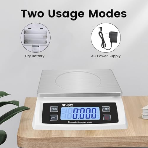Puozult Digital Kitchen Scale 30kg/66lb Large Food Scale for Baking Cooking Stainless Bread Scale with LCD Display Countin...