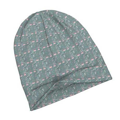 Romantic Paris Eiffel Tower Bycicle Print Winter Beanie Hat Men Women Soft Lightweight Thermal Cap for Outdoor Skiing Wear...