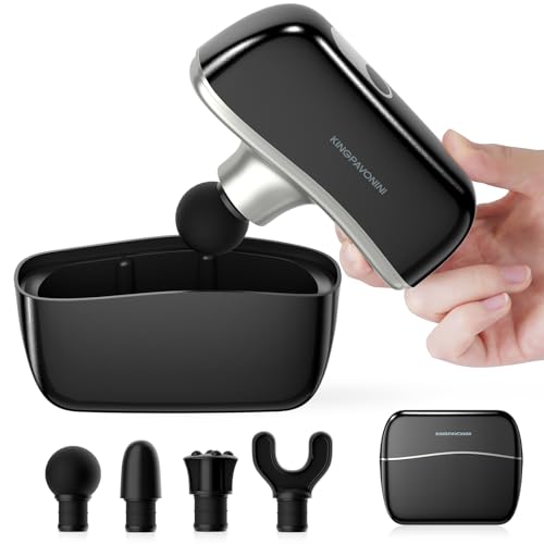 KingPavonini Mini Massage Gun with All-in-One Storage Case, 0.5 LBS Pocket-Sized Small Massage Gun Deep Tissue, Portable P...