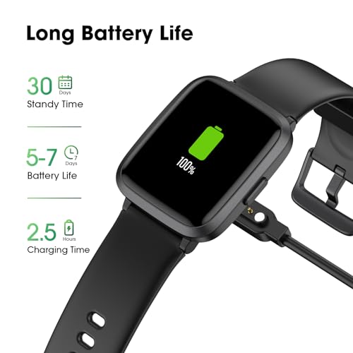 POIUZET Fitness Tracker, Fitness Watch with Blood Oxygen, Heart Rate Monitor, Steps Calories Counter, Sleep Monitor, Pedom...