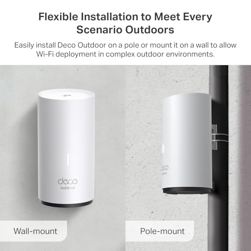 TP-Link Deco Outdoor Mesh WiFi (X50-Outdoor), AX3000 Dual Band WiFi 6 Mesh, 2 Gigabit Ports, 802.3at PoE+,Weatherproof, Wo...