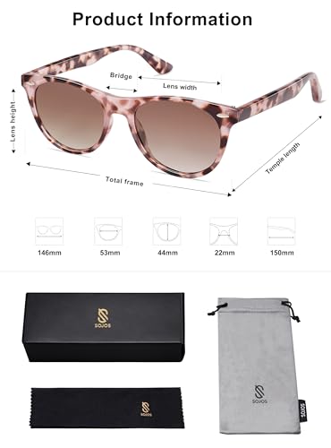 SOJOS Classic Polarized Sunglasses for Women Men Small UV400 Lenses SJ2076
