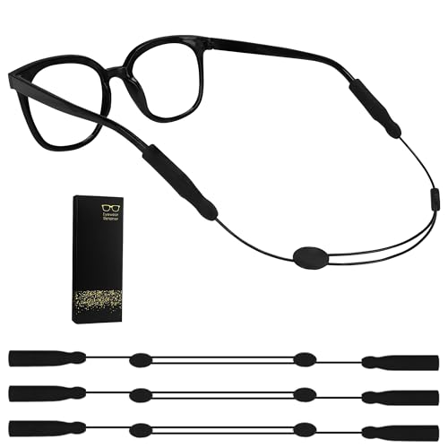 Edifeel Adjustable Glasses Strap, Anti-Slip Sunglasses Strap for Sports, No Tail Glasses Holder Cord, with Steel Wire Cabl...