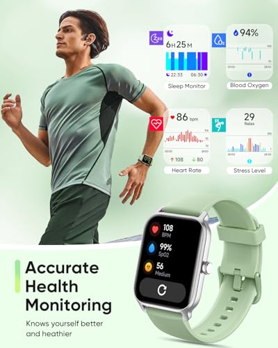 Fitpolo Smart Watch for Men Women Android, Alexa Built-in [1.8" HD Screen] IP68 Waterproof Fitness Watch Bluetooth Call fo...