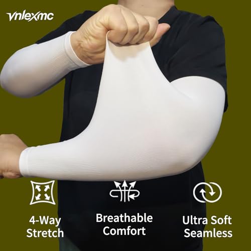 VNLEXMC 4 Pairs Arm Sleeves to Cover Arms for Men & Women,UV Sun Protection,Cooling Sports Compression,Tattoo Cover Up Sleeve