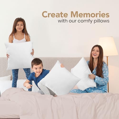 Utopia Bedding Outdoor Pillow Inserts 18 x 18 Inches (Pack of 2, White), Water Resistant Garden Throw Pillows for Patio an...