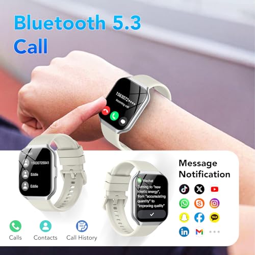 Smart Watch for Men Women (Answer/Make Call), 1.96" Fitness Tracker Running Watch, IP68 Waterproof, Pedometer, Sleep/Step/...