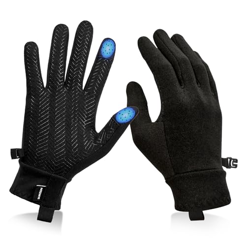 Sukeen Lightweight Running Gloves for Women Touchscreen Anti-Slip Liner Gloves Winter Warm Gloves for Cycling, Driving, So...