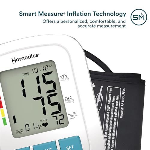 Homedics Upper Arm 300 Series Blood Pressure Monitor, Easy One-Touch Operation, Irregular Heartbeat Detector, Accurate Res...