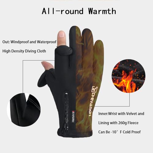 ANJMEICH -10℉ Waterproof Winter Gloves for Men & Women, Breathable Thermal Gloves, 5-Layer Touch Screen Cold Weather Glove...