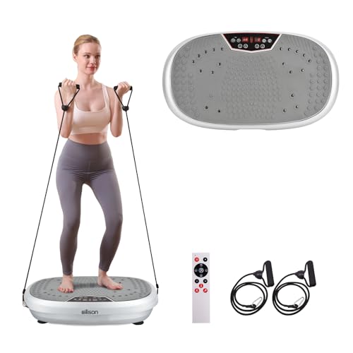 EILISON FitMaxx 3D XL Vibration Plate Exercise Machine - Whole Body Workout Vibration Platform w/Loop Bands - Lymphatic Dr...