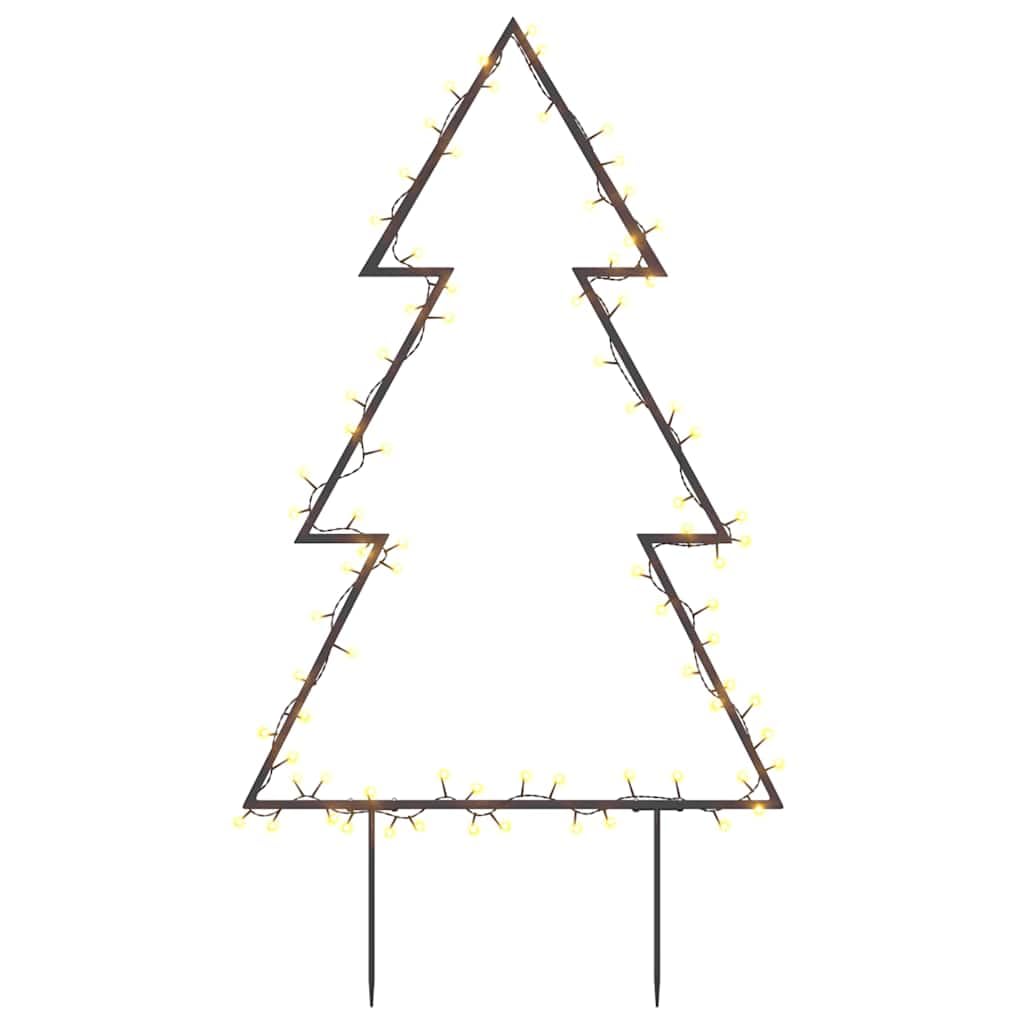 vidaXL Christmas Light Decoration with Spikes, 80 LEDs, 23.6in Warm White, Black Iron, Model 357719