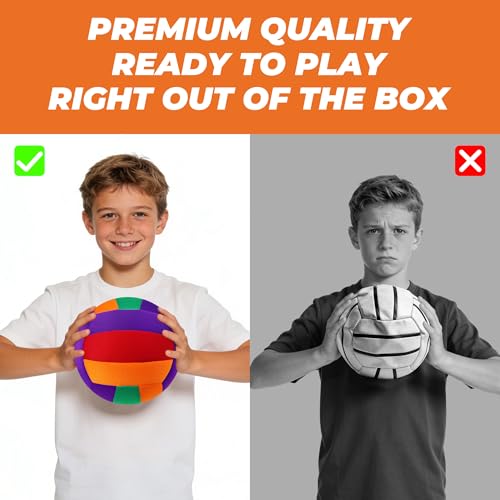 Champhox Soft Indoor Volleyballs for Kids Youth First Learning Volleyalls Realistic Feel Bounce for Practicing Inside The ...