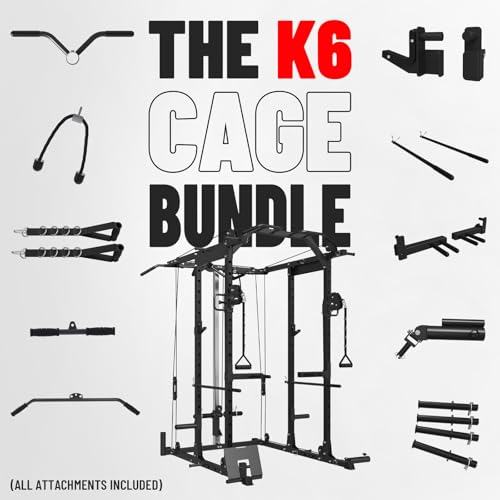 Mikolo Power Cage, Power Rack with Cable Crossover System, 1500LBS Squat Rack with LAT Pull Down System, Workout Cage with...