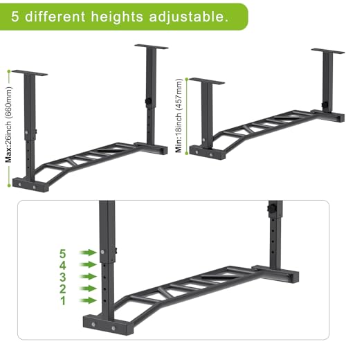 Kipika 48" Ceiling Mounted Pull Up Bar, Heavy Duty Multi-Grip Chin Up Bar,Mounted Pullup Bar, Adjustable Height, Pull Up B...