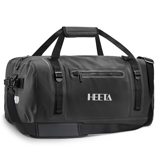 HEETA Waterproof Motorcycle Dry Duffel Bag, Luggage Travel Tail Bag Saddle Bags with Zippered Closure & Pocket, Shoulder S...