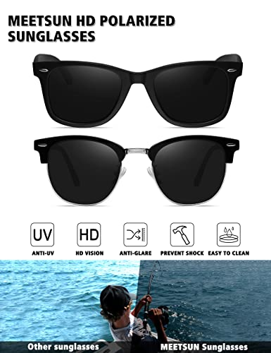 MEETSUN Polarized Sunglasses for Men Women Classic Retro Sun Glasses for Driving Fishing UV Protection