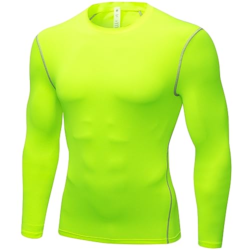SPVISE Men's Athletic Compression Shirts Long Sleeve Workout T-Shirt Rash Guard Base Layer Top Basketball Undershirt Cool Dry