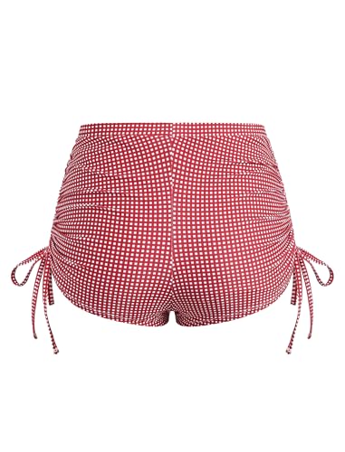 ZAFUL Women's Swim Shorts High Waisted Bow Gingham Floral Print Boyshorts Bathing Suit Swimsuit Bottoms Board Shorts