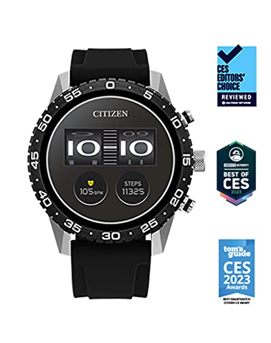 Citizen CZ Smart PQ2 44MM Sport Smartwatch with YouQ App with IBM Watson® AI and NASA research, Wear OS by Google, HR, GP...
