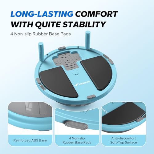 MERACH Balance Ball Trainer, 18 Inch Half Exercise Ball with Resistance Bands and Foot Pump, Half Yoga Ball for Core Stren...