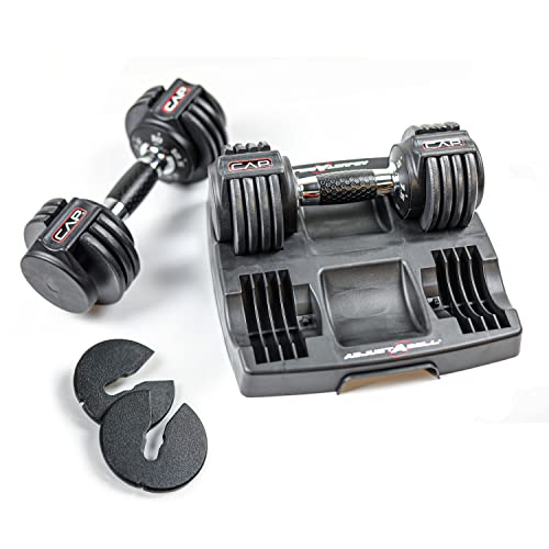 CAP Barbell 12.5 lb Pair ADJUSTABELL Adjustable Dumbbell with Contoured Full Rotation Handle, Honeycomb Design, Chrome