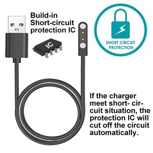 Smaate Smart Watch Cables Compatible With Trausi Tg08 1.83    Smartwatch, 2-Pack