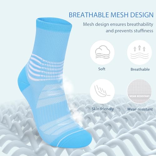 IRAMY Crew Compression Socks for Women Men with Ankle Arch Support Plantar Fasciitis Relief 3/6 Pairs