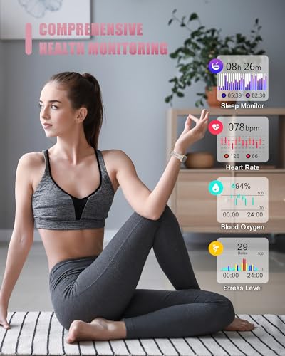 Fitness Tracker, Smart Watch for Women Men with 24/7 Heart Rate/Blood Pressure/Blood Oxygen Monitor,Sleep Tracker,Step & C...