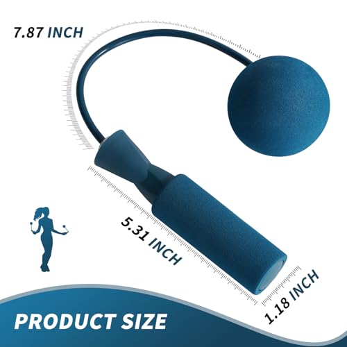 junqixing Cordless Jump Rope with Weight Ball, Fitness Training Jump Rope, Indoor Home Exercise, Suitable for Men Women Kids.