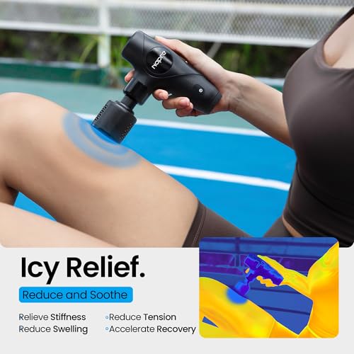 NAPRE 3-in-1 Mini Massage Gun with Heat and Cold,Deep Tissue Back Massage with Detachable Handle for Neck/Body Pain Relie...