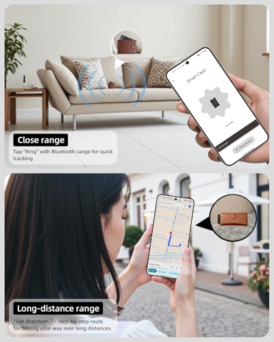 CooAoo Wallet Tracker Card Android, IP68 Waterproof Smart Card Luggage Tracker Compatible with Google Find Hub (Android On...