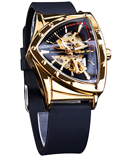 FORSINING Skeleton Watches for Men, Automatic Mechanical Watch with Triangle Dial, Luminous Self Winding Watches Stainless...