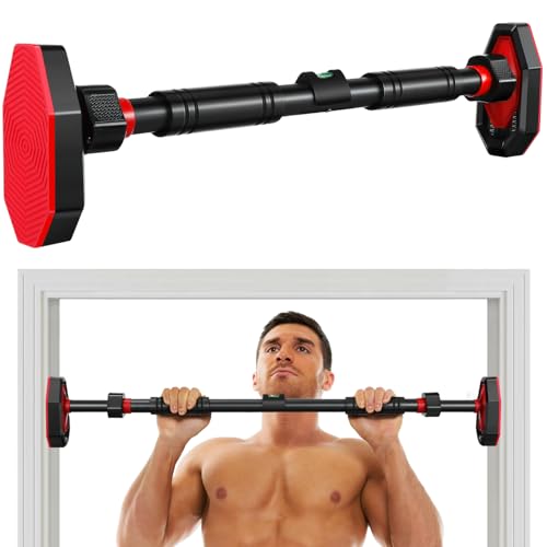 ULTECHNOVO Adjustable Pull up Bar Doorway Strength Training Bar No Drill Installation Portable Home Gym Equipment for Uppe...