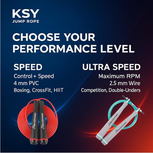 Jump Rope for Men and Women (Grand Prix Ultra Speed Series) – Adjustable Wire Rope for CrossFit, Boxing, and Fitness Train...