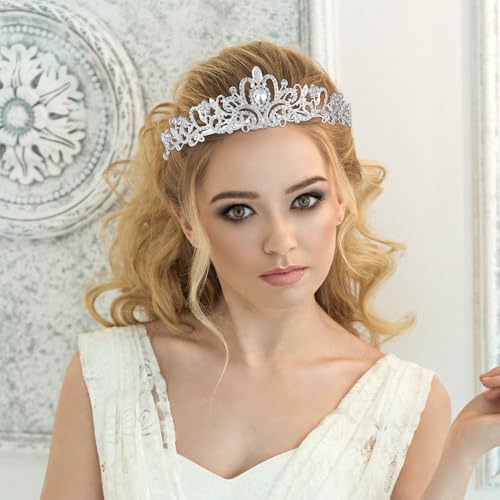 6 Pcs Crystal Tiara and Crowns for Women Girls Princess Rhinestone Crown Queen Headband with Combs Bride Tiara for Birthda...