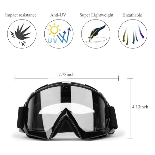 ATV Dirt Bike 2-Pack Motorcycle Motocross Goggles for Men Women MX Riding UTV Helmet Offroad Goggles UV400 Anti-Scratch Fo...