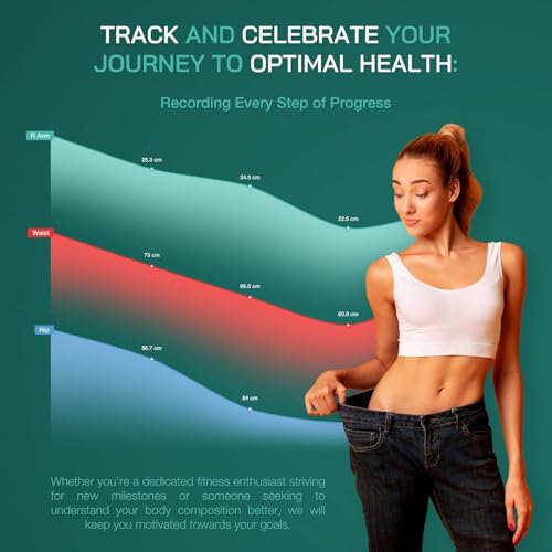 Smart Body Weight Scale & Digital Body Measuring Tape Set – Bluetooth Body Composition Analyzer, Smart Tape Measure with A...