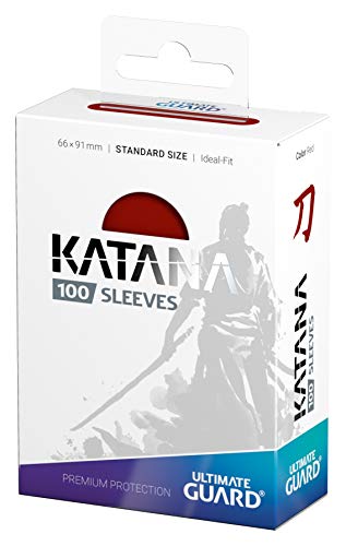 Ultimate Guard Katana Card Sleeves: 100 Standard Size TCG Sleeves, 66 x 91mm, Red Back, Tournament Quality, No PVC & Acid-...