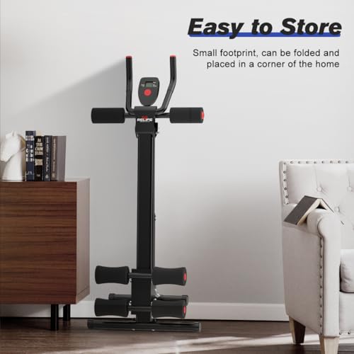 RELIFE REBUILD YOUR LIFE AB Workout Machine Adjustable Ab Trainer Machine Foldable Ab Cruncher Strength Training Equipment...