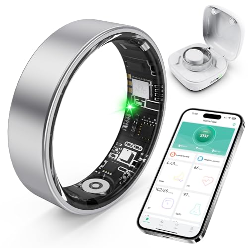 SARUNN ER Smart Ring with Sleep Monitoring, Step Counting, Heart Rate, Blood Oxygen for iPhone and Android, No Subscriptio...