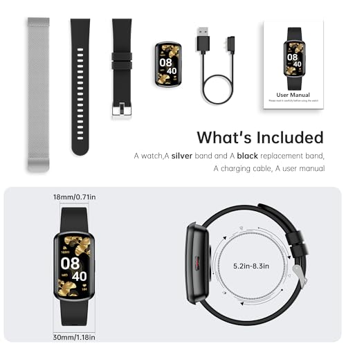 Health Fitness Tracker with 24/7 Heart Rate, Smart Watch with Blood Pressure and Blood Oxygen Monitor, Bulit-in 120+ Sport...