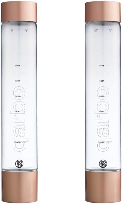 Twenty39 qarbo CLASSIC 1L Water Bottles for Sparkling Water Maker and Fruit Infuser - Set of 2 (Bronze)