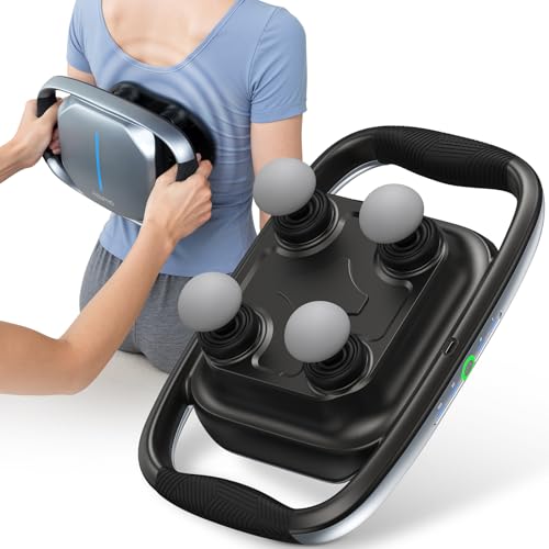 RENPHO Massage Gun Deep Tissue, Handheld Neck Massager with Replaceable 4-Head and Plate, Muscle Percussion Massage Tool f...