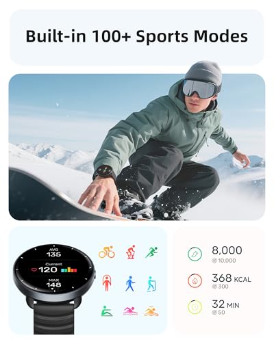 Parsonver Swimming Smart Watch, 5ATM Waterproof for Pool & Open Water, Built-in GPS & Compass, AMOLED Screen Fitness Track...