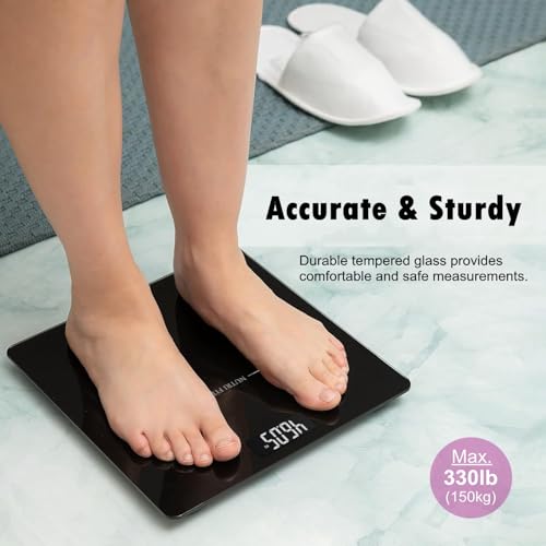 NUTRI FIT Digital Bathroom Scale for Body Weight Loss Watchers Electri Scales, 50g/0.1lb Discrepancy, Clear Backlit LCD Di...