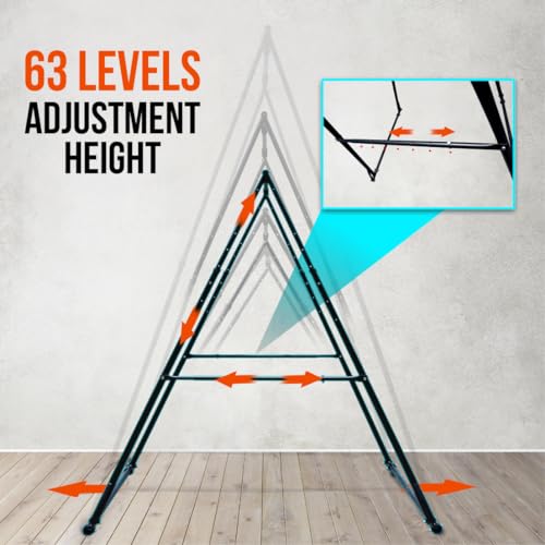 KT TOES DON'T TOUCH GROUND Foldable Free Standing Pull Up Bar Stand Sturdy Power Tower Workout Station For Home Gym Streng...
