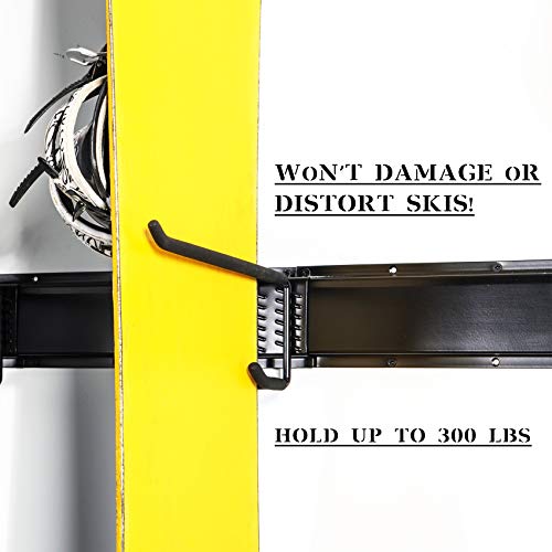 WALMANN Garage Storage Organization System Ski Wall Rack Up to 10 Pairs of Skis Mount Hanger Home Shed and Garage Snowboar...