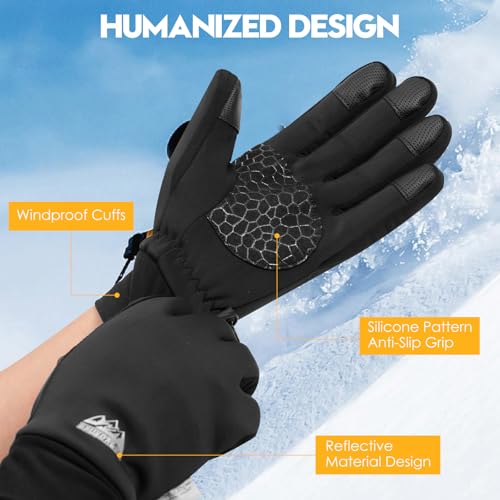 Bruvoalon Winter Gloves for Women & Men, 3M Thermal Insulation, Lycra Fabric, Touchscreen, Anti-Slip