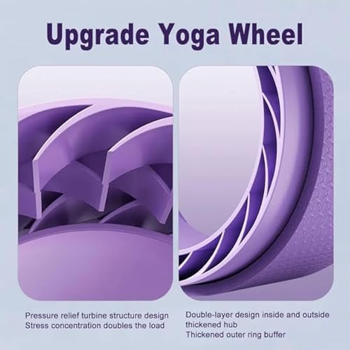 Curve magic wheel：Fit Prop Foam Padded Back Stretcher Wheel with Center Spine Cradle，Yoga Wheel for Improving Yoga Poses, ...